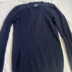 Polo Ralph Lauren cashmere cable knit navy sweater